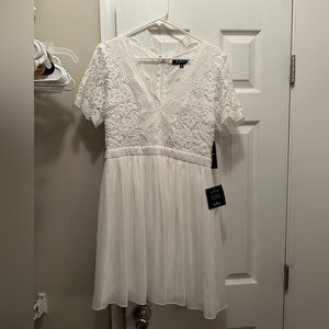Lulus white lace skater dress